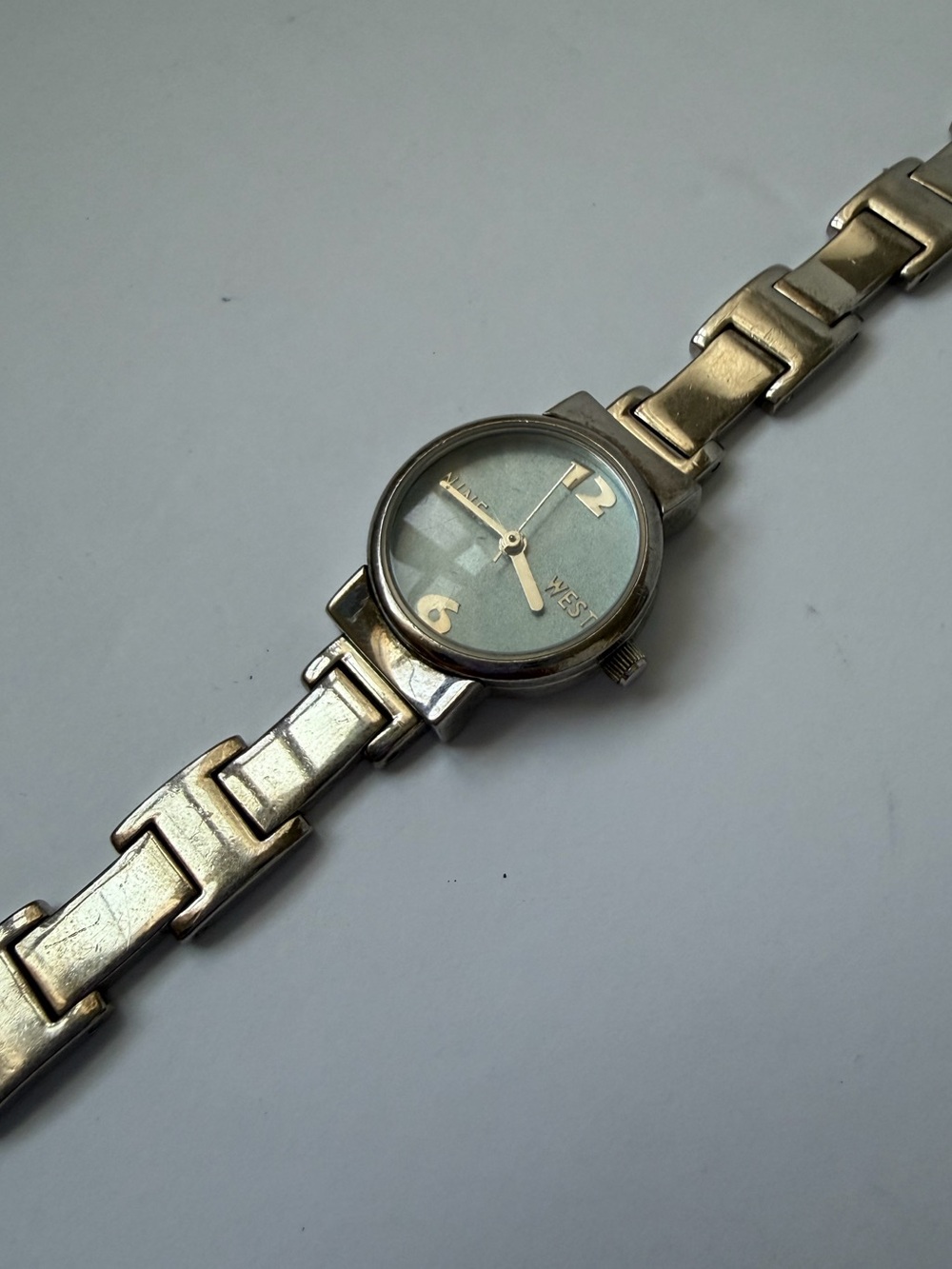 Silver-Tone Nine West Ladies Watch with Mint Dial, New Battery, Works!